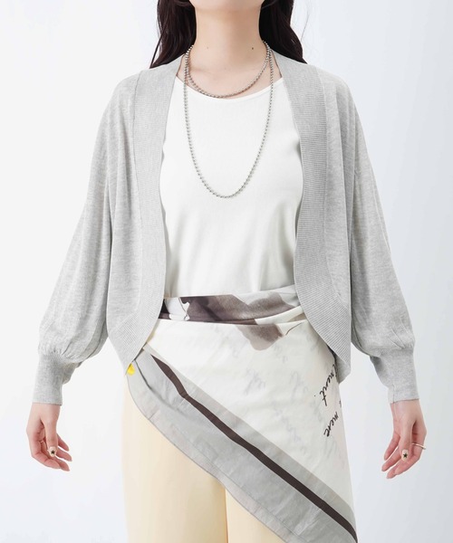 LUCA/LADY LUCK LUCA(ルカ/レディラックルカ)の「LC/LLL 天竺7分袖ニットボレロ(カーディガン/ボレロ・レディース・グレー/ブラック・FREE)」の15枚目の写真