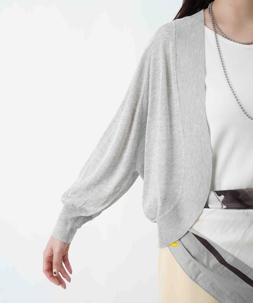 LUCA/LADY LUCK LUCA(ルカ/レディラックルカ)の「LC/LLL 天竺7分袖ニットボレロ(カーディガン/ボレロ・レディース・グレー/ブラック・FREE)」の17枚目の写真