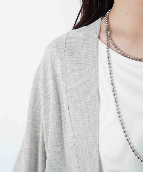 LUCA/LADY LUCK LUCA(ルカ/レディラックルカ)の「LC/LLL 天竺7分袖ニットボレロ(カーディガン/ボレロ・レディース・グレー/ブラック・FREE)」の18枚目の写真