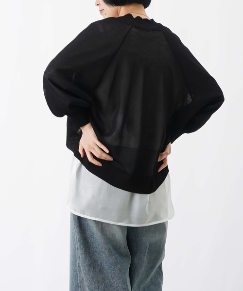 LUCA/LADY LUCK LUCA(ルカ/レディラックルカ)の「LC/LLL 天竺7分袖ニットボレロ(カーディガン/ボレロ・レディース・グレー/ブラック・FREE)」の5枚目の写真