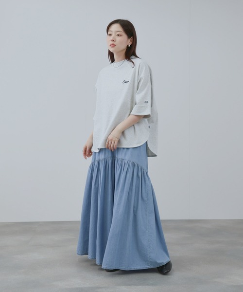 NAVY(ネイビー)の「NAVY コットンデニム ティアードスカート(デニムスカート・レディース・ブルー/ライトブルー・M/L)」の6枚目の写真