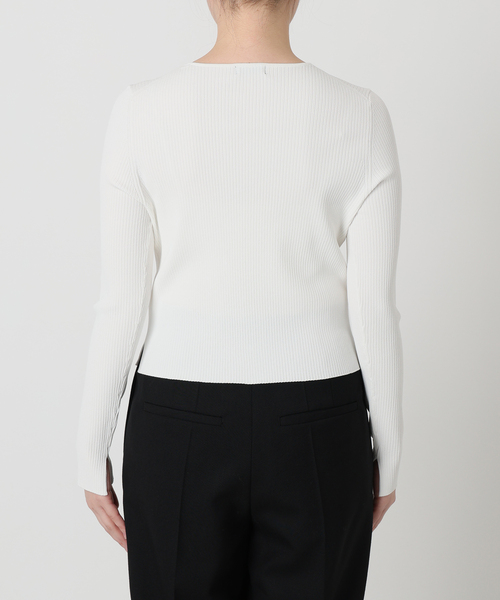 VERMEIL par iena（ヴェルメイユパーイエナ）の「RIB Vネックカーディガン（カーディガン/ボレロ・レディース・ブラック/ホワイト・FREE）」の13枚目の写真