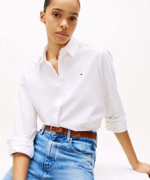 TOMMY HILFIGER(トミーヒルフィガー)の「OXFORD RELAXED LS SHIRT(シャツ/ブラウス・レディース・ベージュ・32inch/38inch/36inch/34inch)」の2枚目の写真