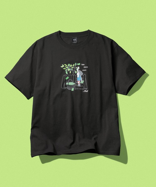 HUF(ハフ)の「TAKE YOURS TEE(Tシャツ/カットソー・メンズ・ブラック/ホワイト・XXL/XL/L/M/S)」の1枚目の写真