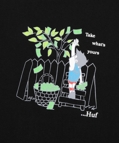 HUF(ハフ)の「TAKE YOURS TEE(Tシャツ/カットソー・メンズ・ブラック/ホワイト・XXL/XL/L/M/S)」の14枚目の写真