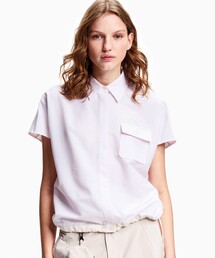 AIGLE（エーグル）の「吸水速乾 クールマックス  ウーブンストライプシャツ / 裾ドローコード（シャツ/ブラウス）」