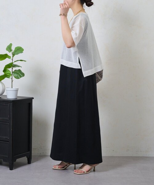 Jena espace merveilleux（ジェナ　エスパスメルヴェイユ）の「メッシュセットワンピ（ワンピース・レディース・ブラック/オフホワイト・FREE）」の13枚目の写真