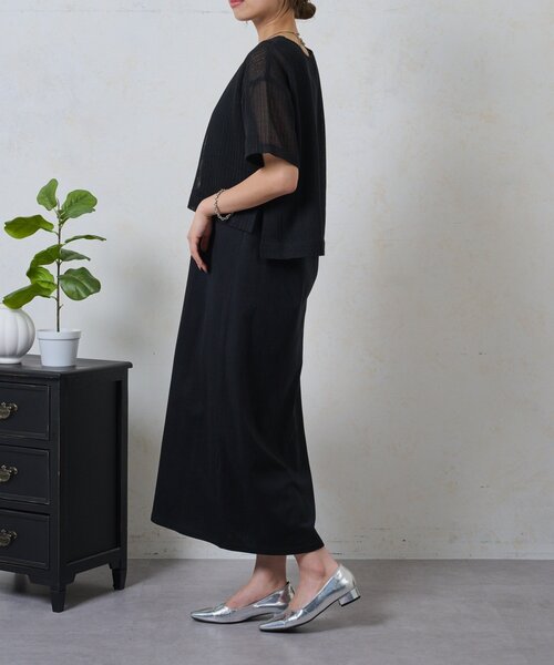 Jena espace merveilleux（ジェナ　エスパスメルヴェイユ）の「メッシュセットワンピ（ワンピース・レディース・ブラック/オフホワイト・FREE）」の15枚目の写真