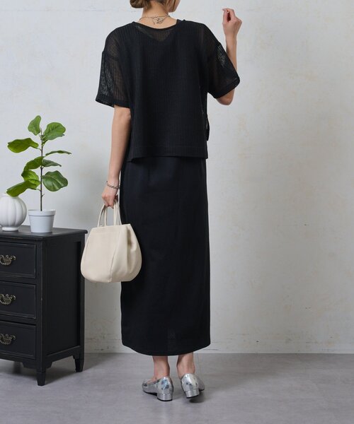 Jena espace merveilleux（ジェナ　エスパスメルヴェイユ）の「メッシュセットワンピ（ワンピース・レディース・ブラック/オフホワイト・FREE）」の19枚目の写真