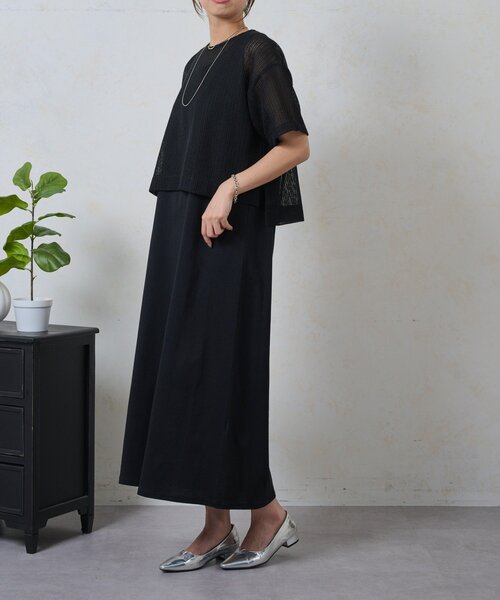 Jena espace merveilleux（ジェナ　エスパスメルヴェイユ）の「メッシュセットワンピ（ワンピース・レディース・ブラック/オフホワイト・FREE）」の21枚目の写真