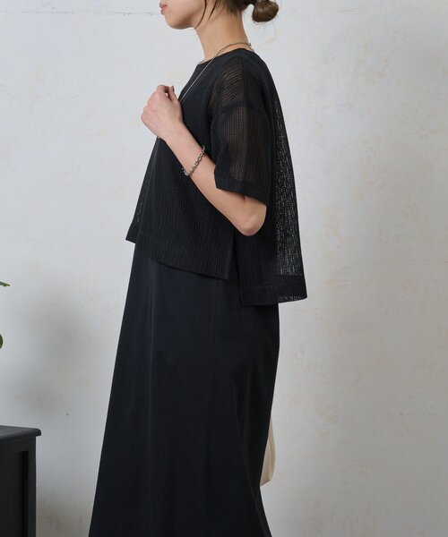 Jena espace merveilleux（ジェナ　エスパスメルヴェイユ）の「メッシュセットワンピ（ワンピース・レディース・ブラック/オフホワイト・FREE）」の22枚目の写真