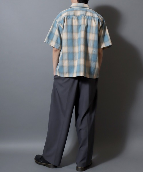 ANPAS(アンパス)の「Ombre Check Short-Sleeve Shirt / オンブレチェック 半袖シャツ メンズ トップス(シャツ/ブラウス・メンズ・ブラック/ブラウン/ブルー・LL/L/M)」の21枚目の写真
