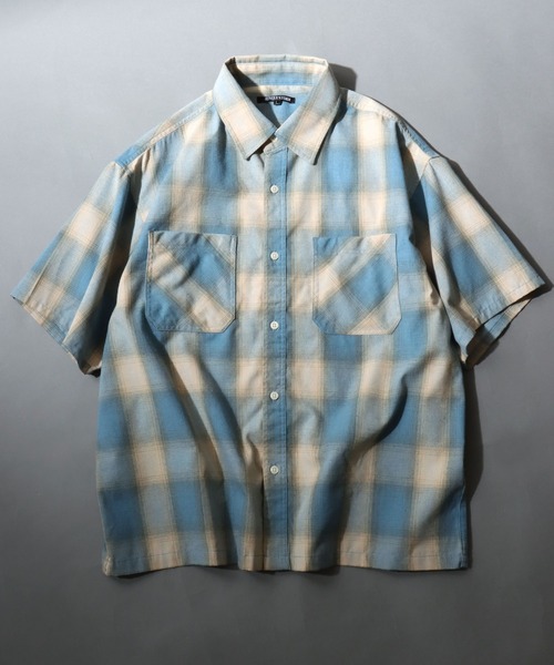 ANPAS(アンパス)の「Ombre Check Short-Sleeve Shirt / オンブレチェック 半袖シャツ メンズ トップス(シャツ/ブラウス・メンズ・ブラック/ブラウン/ブルー・LL/L/M)」の17枚目の写真