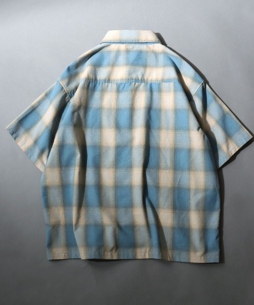 ANPAS(アンパス)の「Ombre Check Short-Sleeve Shirt / オンブレチェック 半袖シャツ メンズ トップス(シャツ/ブラウス・メンズ・ブラック/ブラウン/ブルー・LL/L/M)」の18枚目の写真