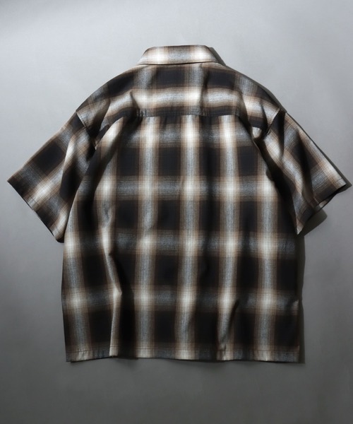 ANPAS(アンパス)の「Ombre Check Short-Sleeve Shirt / オンブレチェック 半袖シャツ メンズ トップス(シャツ/ブラウス・メンズ・ブラック/ブラウン/ブルー・LL/L/M)」の13枚目の写真