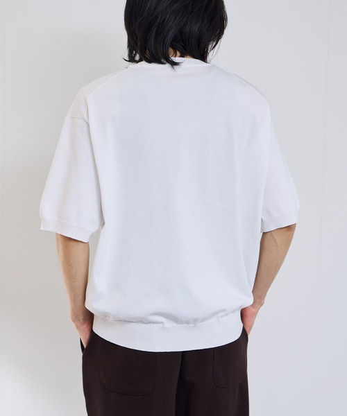 URBAN COLLECTION(アーバンコレクション)の「URBAN COLECTION 綿タッチニットTシャツ(ニット/セーター・メンズ・ホワイト/ブラック/グレー・S/M/L/XL)」の4枚目の写真