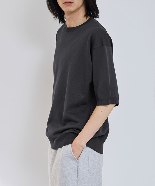 URBAN COLLECTION(アーバンコレクション)の「URBAN COLECTION 綿タッチニットTシャツ(ニット/セーター・メンズ・ホワイト/ブラック/グレー・S/M/L/XL)」の6枚目の写真