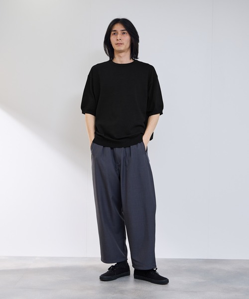 URBAN COLLECTION(アーバンコレクション)の「URBAN COLECTION 綿タッチニットTシャツ(ニット/セーター・メンズ・ホワイト/ブラック/グレー・S/M/L/XL)」の9枚目の写真