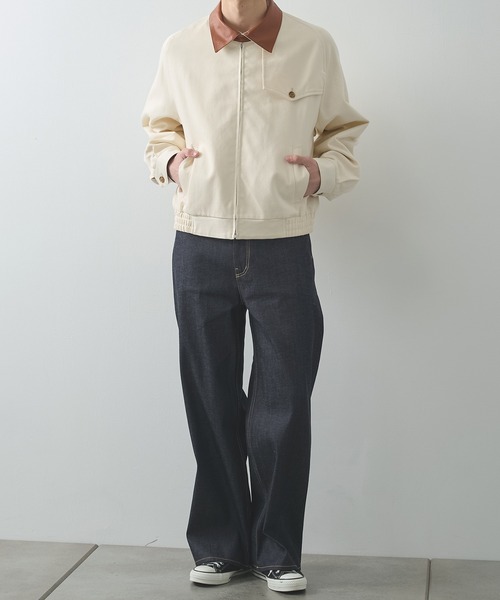 IRENISA(イレニサ)の「【irenisa/イレニサ】別注 LEATHER-COLLAR GUNFLAP ZIP BLOUSON(ブルゾン・メンズ・ナチュラル・2/3/4)」の13枚目の写真