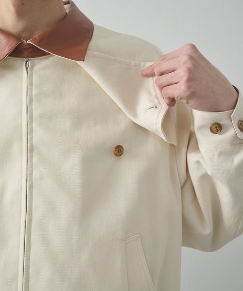 IRENISA(イレニサ)の「【irenisa/イレニサ】別注 LEATHER-COLLAR GUNFLAP ZIP BLOUSON(ブルゾン・メンズ・ナチュラル・2/3/4)」の6枚目の写真