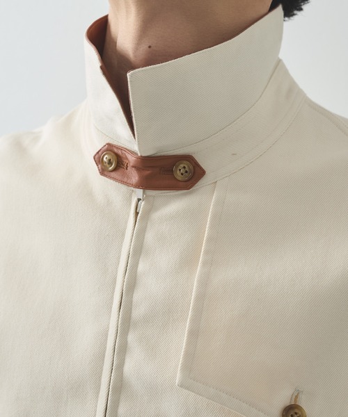 IRENISA(イレニサ)の「【irenisa/イレニサ】別注 LEATHER-COLLAR GUNFLAP ZIP BLOUSON(ブルゾン・メンズ・ナチュラル・2/3/4)」の4枚目の写真