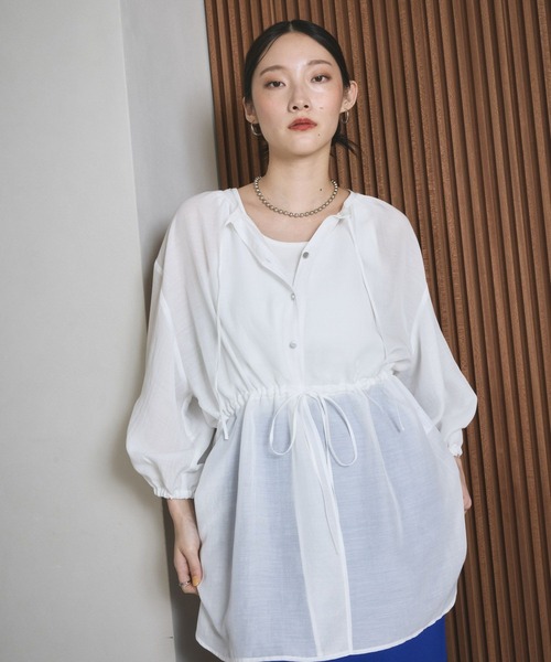 LEPSIM(レプシィム)の「着回し5分袖ブラウス《2点セット》 639519【KKfashion紹介アイテム】(シャツ/ブラウス・レディース・ライトパープル/オレンジ系その他/オフホワイト/グレー系その他/ブラック・FREE)」の2枚目の写真