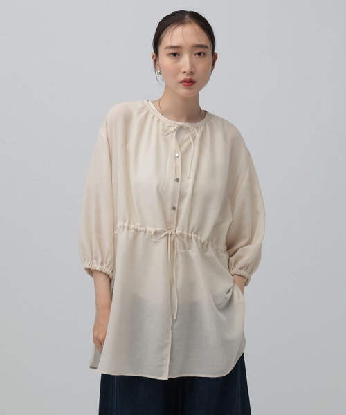 LEPSIM(レプシィム)の「着回し5分袖ブラウス《2点セット》 639519【KKfashion紹介アイテム】(シャツ/ブラウス・レディース・ライトパープル/オレンジ系その他/オフホワイト/グレー系その他/ブラック/ブラウン/アイボリー・FREE)」の3枚目の写真