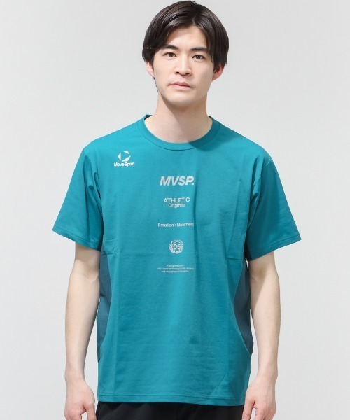 MoveSport(ムーブスポーツ)の「【別注】ムーブスポーツ 半袖Tシャツ 限定コラボ(Tシャツ/カットソー・メンズ・グリーン/グレー/チャコールグレー・M/L/LL/3L)」の1枚目の写真