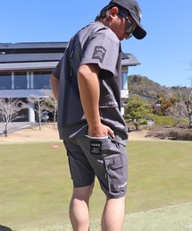 LUXE R GOLF（ラグジュ ゴルフ）の「(RM)【LUXE R GOLF】ストレッチ クロス ピンタック カーゴ ショートパンツ（カーゴパンツ）」