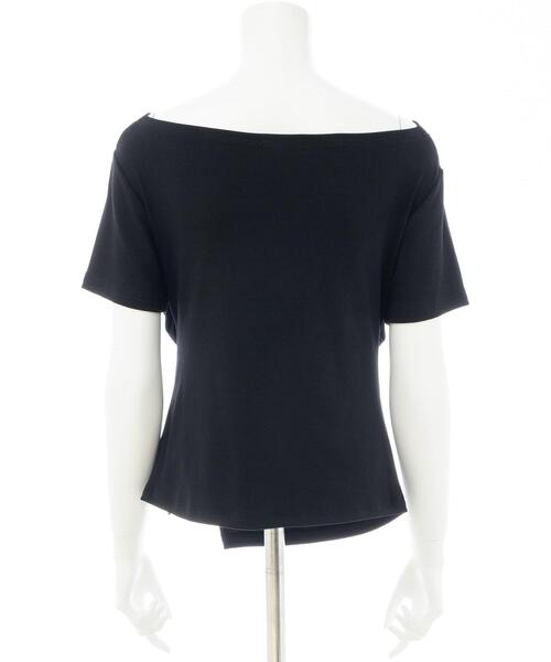 SOELA（ソエラ）の「アシメドレープ半袖トップス（Tシャツ/カットソー・レディース・チャコールグレー/ブラック/アイボリー・FREE）」の19枚目の写真