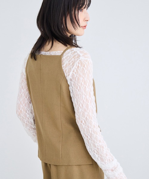 VIS(ビス)の「サマーツィードボタンアップキャミトップス/セットアップ対応(その他トップス・レディース・オフホワイト/ベージュ系その他/チャコールグレー・FREE)」の22枚目の写真
