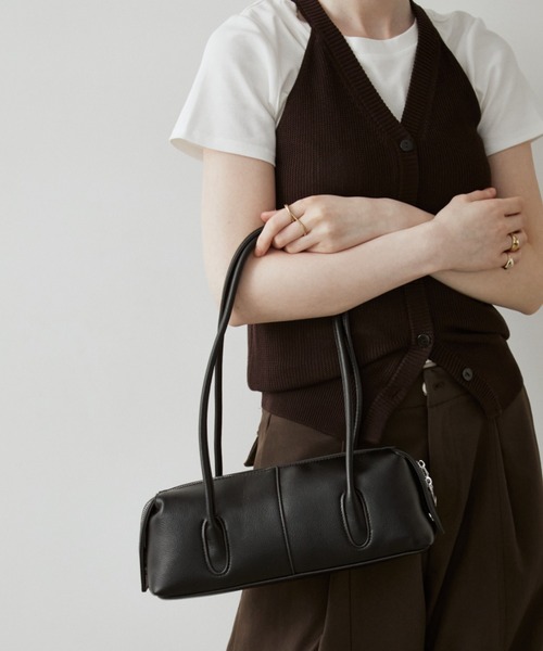 arholiday.standard(エーアールホリデースタンダード)の「long handle boston bag / ロングハンドルボストンバック(ボストンバッグ・レディース・ブラック/ブラウン・FREE)」の3枚目の写真