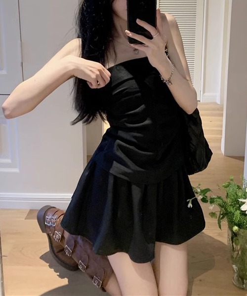 GLAMOROUS JANE（グラマラスジェーン）の「ベアトップ×スカパン　2点セットアップ（セットアップ・レディース・ブラック/カーキ・M/L）」の6枚目の写真