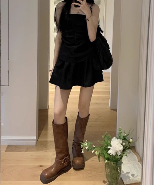 GLAMOROUS JANE（グラマラスジェーン）の「ベアトップ×スカパン　2点セットアップ（セットアップ・レディース・ブラック/カーキ・M/L）」の7枚目の写真