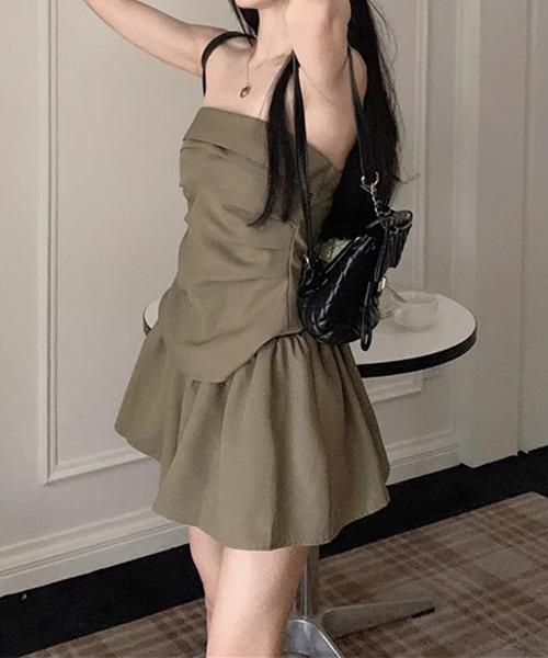 GLAMOROUS JANE（グラマラスジェーン）の「ベアトップ×スカパン　2点セットアップ（セットアップ・レディース・ブラック/カーキ・M/L）」の8枚目の写真
