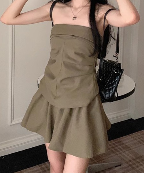 GLAMOROUS JANE（グラマラスジェーン）の「ベアトップ×スカパン　2点セットアップ（セットアップ・レディース・ブラック/カーキ・M/L）」の12枚目の写真