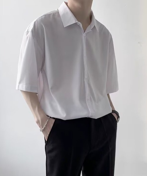 B.R.U(ブル)の「オーバーサイズ半袖シャツ(シャツ/ブラウス・メンズ・ホワイト/ブラック/グレー・LARGE/MEDIUM)」の11枚目の写真