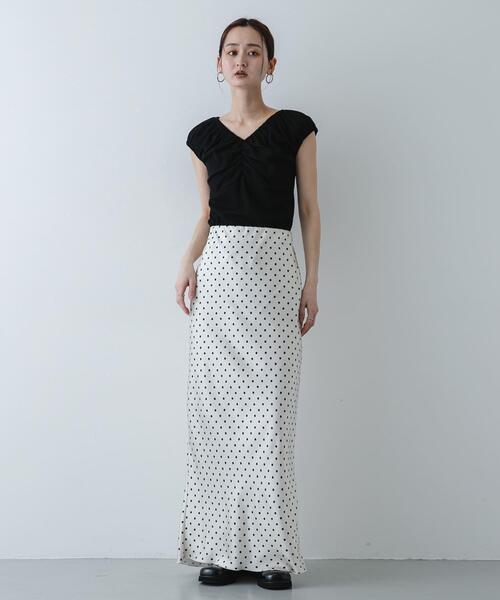 SENSE OF PLACE by URBAN RESEARCH(センスオブプレイスバイアーバンリサーチ)の「ギャザーネックカットトップ(Tシャツ/カットソー・レディース・イエロー/ブラック/オートミール・ONE)」の6枚目の写真