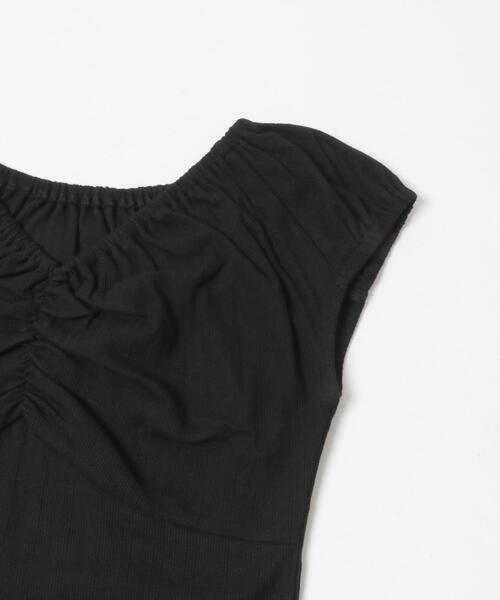 SENSE OF PLACE by URBAN RESEARCH(センスオブプレイスバイアーバンリサーチ)の「ギャザーネックカットトップ(Tシャツ/カットソー・レディース・イエロー/ブラック/オートミール・ONE)」の9枚目の写真
