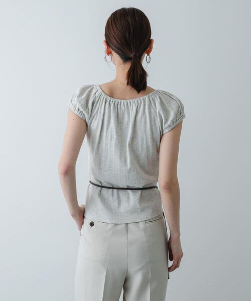 SENSE OF PLACE by URBAN RESEARCH(センスオブプレイスバイアーバンリサーチ)の「ギャザーネックカットトップ(Tシャツ/カットソー・レディース・イエロー/ブラック/オートミール・ONE)」の11枚目の写真