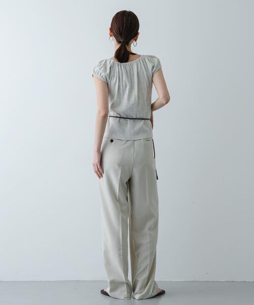 SENSE OF PLACE by URBAN RESEARCH(センスオブプレイスバイアーバンリサーチ)の「ギャザーネックカットトップ(Tシャツ/カットソー・レディース・イエロー/ブラック/オートミール・ONE)」の13枚目の写真