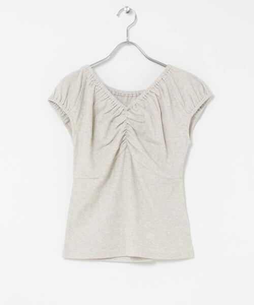 SENSE OF PLACE by URBAN RESEARCH(センスオブプレイスバイアーバンリサーチ)の「ギャザーネックカットトップ(Tシャツ/カットソー・レディース・イエロー/ブラック/オートミール・ONE)」の14枚目の写真