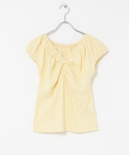 SENSE OF PLACE by URBAN RESEARCH(センスオブプレイスバイアーバンリサーチ)の「ギャザーネックカットトップ(Tシャツ/カットソー・レディース・イエロー/ブラック/オートミール・ONE)」の22枚目の写真