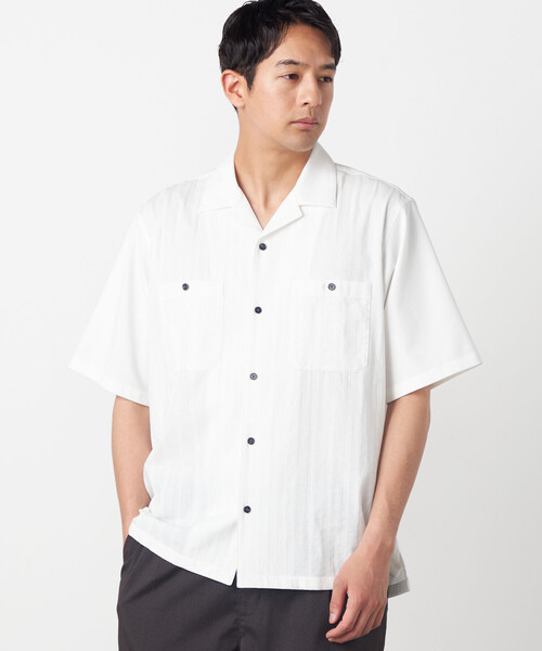 COMME CA ISM(コムサイズム)の「ドビーオックス×カラミストライプ 半袖キューバシャツ(シャツ/ブラウス・メンズ・ブラック/ホワイト・LARGE/MEDIUM)」の6枚目の写真