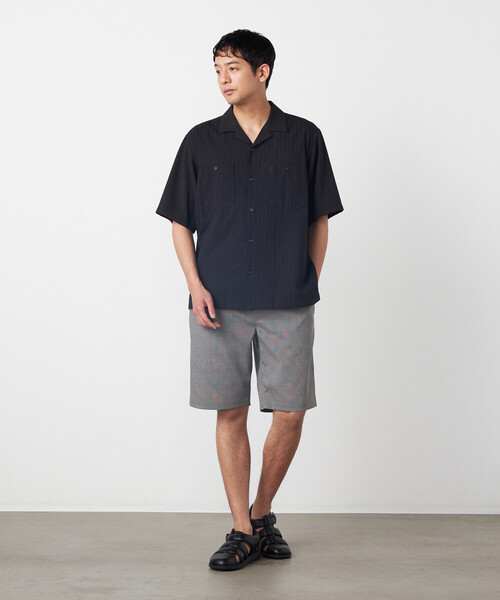 COMME CA ISM(コムサイズム)の「ドビーオックス×カラミストライプ 半袖キューバシャツ(シャツ/ブラウス・メンズ・ブラック/ホワイト・LARGE/MEDIUM)」の9枚目の写真