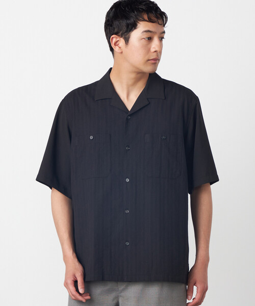 COMME CA ISM(コムサイズム)の「ドビーオックス×カラミストライプ 半袖キューバシャツ(シャツ/ブラウス・メンズ・ブラック/ホワイト・LARGE/MEDIUM)」の10枚目の写真