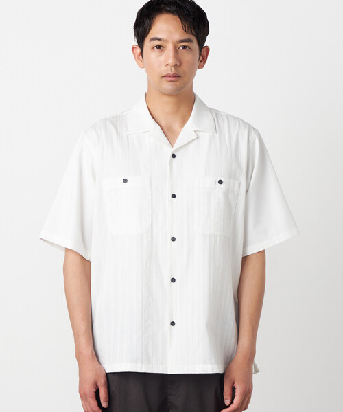 COMME CA ISM(コムサイズム)の「ドビーオックス×カラミストライプ 半袖キューバシャツ(シャツ/ブラウス・メンズ・ブラック/ホワイト・LARGE/MEDIUM)」の11枚目の写真