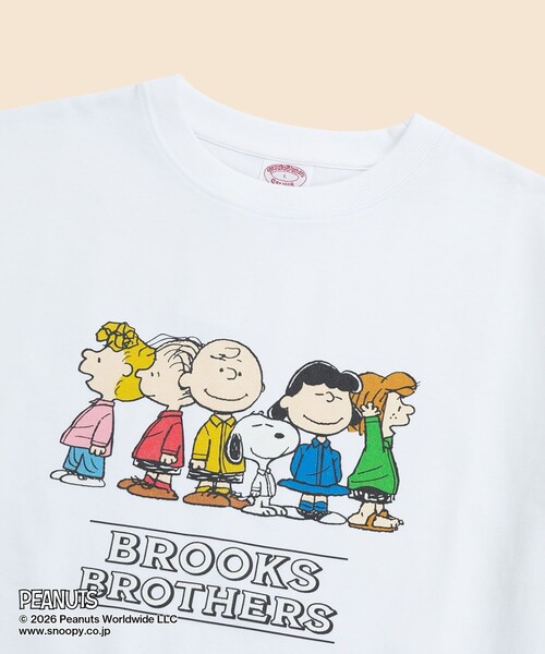 BROOKS BROTHERS(ブルックスブラザーズ)の「Brooks Brothers × PEANUTS コットン ピーナッツ・ギャングプリント Tシャツ(Tシャツ/カットソー・メンズ・ホワイト/グレー・LARGE/MEDIUM/SMALL)」の3枚目の写真