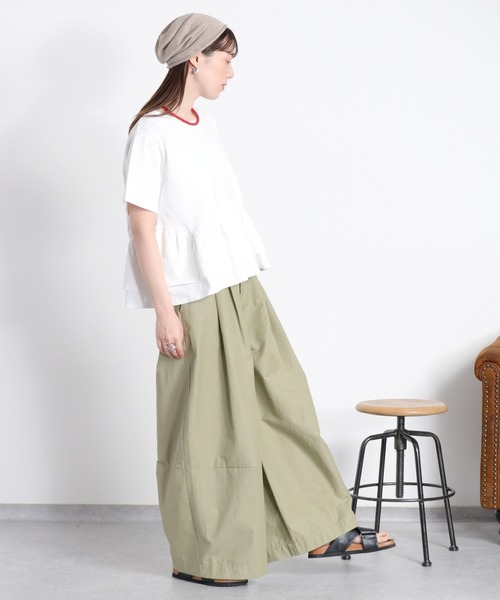 cepo(セポ)の「ショートスリーブペプラムトップス(Tシャツ/カットソー・レディース・オフホワイト/グレー/ブラック・M)」の7枚目の写真