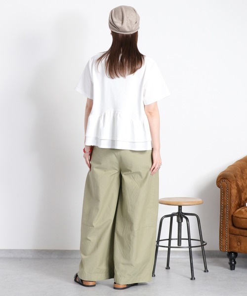 cepo(セポ)の「ショートスリーブペプラムトップス(Tシャツ/カットソー・レディース・オフホワイト/グレー/ブラック・M)」の6枚目の写真